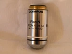 Olympus Plan 100X / 1.25 Oil FN22 Microscope Objective, Works Fine. Fixed Price $299.95.