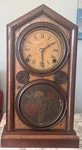 Antique 1871 E. Ingraham Clock Co Pendulum Mantle Birds Eye Maple Walnut. Fixed Price $89.00.
