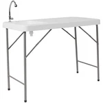 Flash Furniture Wesley 4FT Portable Fish Cleaning W/ Sink, Outdoor. Fixed Price $159.27.