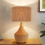 Kaisite 24 In. Boho Brown Rattan Base And Shade Table Lamp W/metal Pull-chain. Fixed Price $75.95.