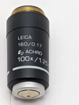 Leica E2 Achro 100X/1.25 Oil Microscope Objective 160/0.17 Rms. Fixed Price $169.00.