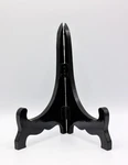 Vtg Hinged, Black Wood Plate Easel Display Stand 3.5" Tall. Fixed Price $10.00.