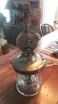 Antique Ladd Mixer Churn Glass Base, Metal Cover, Kitchen, Beater Jar. Fixed Price $75.00.