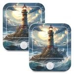 2 Pack Lighthouse Waves Motion Sensor Night Plug-in Warm White Led. Fixed Price $34.49.