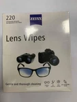 Zeiss Pre-moistened Lens Wipes 220 Count Wrapped Cleaning Tissues, For Glasses. Fixed Price $10.99.