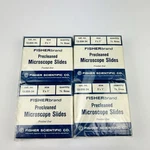 4 Vintage Fisher Precleaned Microscope Slides Frosted End Size 3 X 1 New. Fixed Price $28.95.