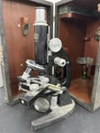 Vintage Wwii Winkel Zeiss Gottingen Microscope With Hard Case & Parts. Fixed Price $149.99.