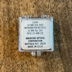 American Optical Micrometer Reticle 20 Mm 1409A - Rare Vintage New Case. Fixed Price $89.00.