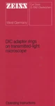Zeiss Dic Adapter Rings On Transmitted-light Microscope Operating Manual Cd. Fixed Price $19.95.