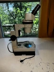 Olympus Vmz 1X 4X Stereo Microscope W/ GWH10X 23 Eyepieces With Illuminator Base. Fixed Price $150.00.