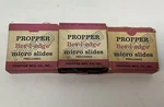 3 Boxes Propper Bev-l-edge Micro Slides Inch 1.0 Mm 1/2 Gross Pre Cleaned. Fixed Price $15.00.