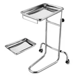 Yessources Mayo Stand Stainless Steel 2PCS Trays With Wheels Adjustable Medical. Fixed Price $119.90.