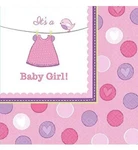 Shower With Love Girl Chevron Polka Dot Baby Party Paper Luncheon Napkins. Fixed Price $8.99.