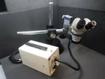 Nikon Microscope, Chiu Illuminator, Fiber Optic, Base With Adjustable Mount. Fixed Price $374.99.
