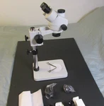 Amscope WF10X/20 Zoom Trinocular Stereo Microscope With Table Pillar Stand ,new. Fixed Price $357.98.
