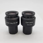 Zeiss Microscope Focusing Pair W-pl 10X/23 1016-758 Eyepieces. Fixed Price $200.00.