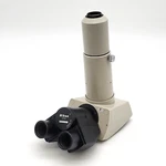 Nikon Microscope Trinocular Head F With Relay Lens & Camera Adapter. Fixed Price $325.00.