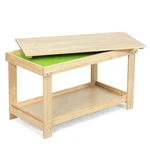 Solid Wood Kids Activity Play Table Block Multifunction W/storage Natural. Fixed Price $79.00.