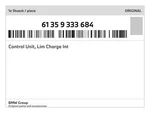 Genuine Bmw Control Unit, Lim Charge Int 61-35-9-333-684 New. Fixed Price $245.05.
