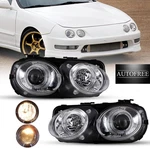 Pair Headlights For 1998-2001 Acura Integra Lamps (chrome Housing/clear Lens). Fixed Price $115.92.