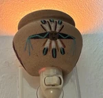 Ceramic Native American Signed Hand Painted Vintage Pot Wall Night Light. Fixed Price $14.95.