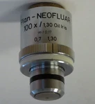 Carl Zeiss Plan-neofluar 100X/1.30 Oil Iris Microscope Objective Part # 44 04 86. Fixed Price $950.00.