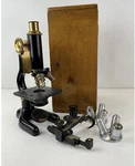 Antique Bausch & Lomb Microscope - Condenser Diaphragm Mechanical Stage. Fixed Price $349.99.