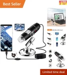 High Precision Usb Digital Microscope, 40X-1000X Magnification, 8 Led Lights. Fixed Price $37.90.