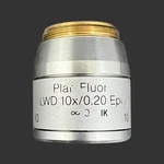 Vtg Reichert Austria Plan Fluor Lwd 10X/0.20 Epi Ik Objective Microscope Lens. Fixed Price $450.00.