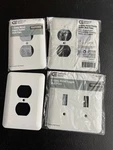 4 Commercial Electric Metal Wall Outlet Switch Plates Industrial White Paintable. Fixed Price $5.93.