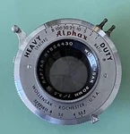 Wollensak Raptar 90MM F3.5 Lens. Serviced Shutter; Covers Full Frame Digital. Fixed Price $90.35.
