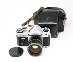 Carl Zeiss Jena Pancolar 1.4 / 55 M42 Thorium Lens With Pentacon Super Camera. Fixed Price $2199.00.
