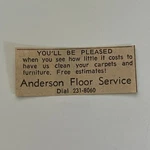 Anderson Floor Service Clean Your Carpets & Furniture 1963 Clipping SAH2-S4. Fixed Price $13.50.