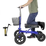 Allcure Quad Wheel Terrain Foldable Medical Knee Walker Scooter Blue. Fixed Price $194.99.