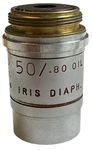 Olympus Plan Achro 50X 0.80 Oil Microscope Objective Iris Diaphragm. Fixed Price $501.34.