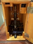 Carl Zeiss Jena Brass Microscope NR.171585 C.1930 W/ Originalcase Optics Germany. Fixed Price $1199.00.