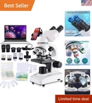 Compound Microscope 40X-2500X WF10X And WF25X Eyepieces, Dual Led Lighting A.... Fixed Price $217.66.