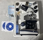 Amscope SME-F8BH Compound Binocular Microscope And Accessories. Fixed Price $200.00.