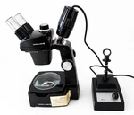 Bausch & Lomb Stereozoom 4 Microscope W/ Leica Light Source And 10X Eyepieces. Fixed Price $145.00.