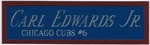 Carl Edwards Jr. Cubs Nameplate Fo Autographed Signed Baseball Display Cube Case. Fixed Price $9.49.