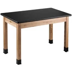 Nps 30X60" Modern Solid Wood Science Lab Table With Hpl Top In Black. Fixed Price $706.99.