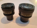 Nikon Cfw 10X + Cfuw (ultra Wide) Linear Measurement Reticle Eyepieces. Fixed Price $139.00.
