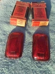 1940 Plymouth Deluxe Road King Nors Glass Stop Tail Light Lamp Lens Pair. Fixed Price $25.00.